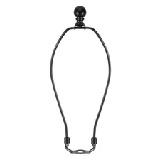 1 Set 10.5 Inch Lamp Harp Kit with 25mm Finial Lamp Shade Bracket Holder, Black