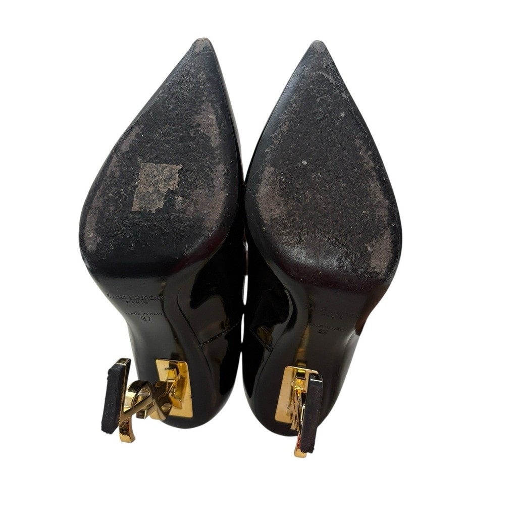 Saint Laurent Opyum YSL Heel Black Patent Pumps 37 US 7 thumbnail 12