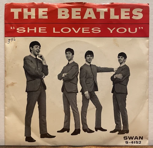 Rock 45 THE BEATLES She Loves You SWAN listen WITH PICTURE SLEEVE