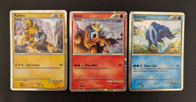 SHINY Raikou, Entei, Suicune PRIME Pokemon Holo Promo - HGSS19