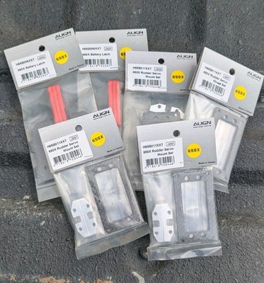 Align 650X Helicopter RC Parts Lot Rudder Servo Mount Battery Latch Radio Heli