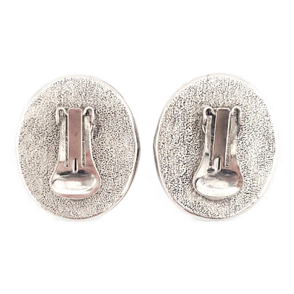 Pendientes Cruz Granate Gótico y Esmalte Negro Clip Tono Plata BOHO Foto 3 de 3