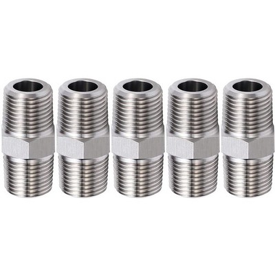 1/2'' Male to 1/2'' Male NPT Hex Nipple, Pipe Fittings 304 Stainless Steel Thre...