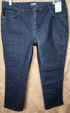 18W Petite Terra  Sky Core Straight Leg Dark Denim Stretch Jeans Women's Plus