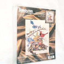 Welcome Spring Birds Birdhouse Counted Cross Stitch Kit 80-416 NOS 1999 Janlynn