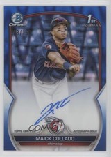 2023 Bowman Chrome Prospect Blue RayWave Refractor 28/150 Maick Collado Auto 9hx