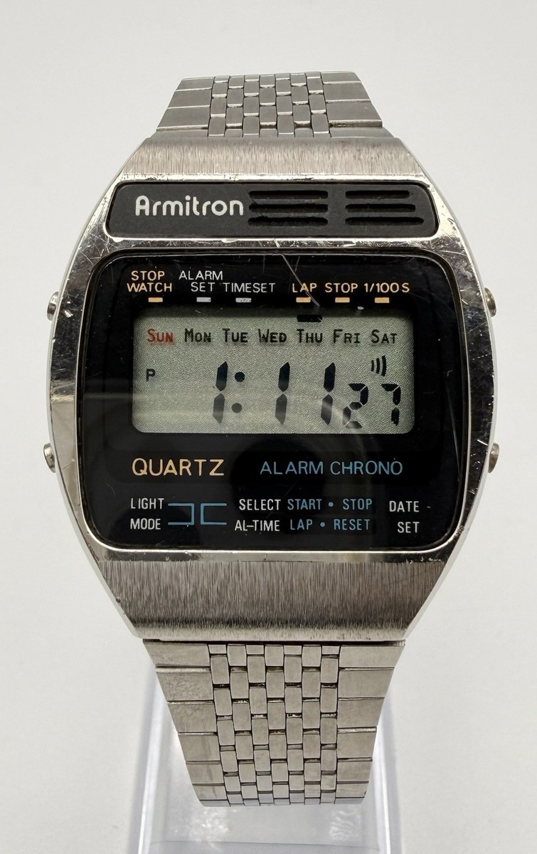 Vintage Armitron Digital Watch Alarm Chrono Retro Stainless  display picture 3