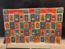 3 cartes cadeaux Noël années 70 20 carreaux assortis vacances