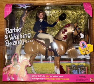 1998 Barbie & Walking Beauty Gift Set Mattel #19705 Vintage New in