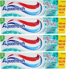 12 x Aquafresh Active Fresh Toothpaste Menthol Flavour Prevents Cavities - 100ml 15.83 per litre