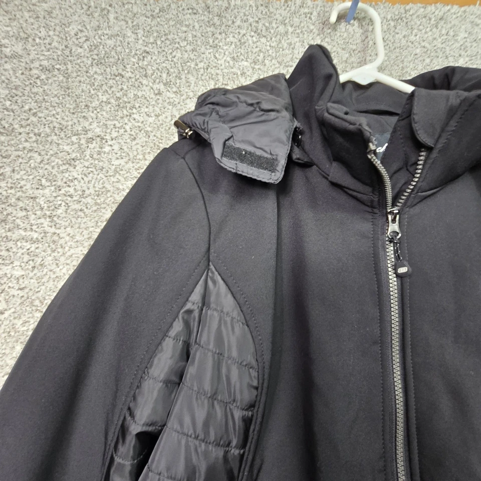 Chaqueta Skechers Para Hombre XL Negra Cremallera Completa Acolchada Con Capucha Softshell Aire Libre Invierno Foto 2 de 4