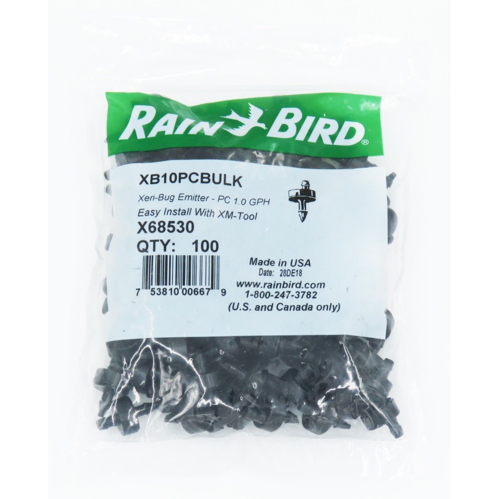 Goutteurs auto-régulant Rain Bird XB 4L/H noir en lot de 100 pour micro-irrigation