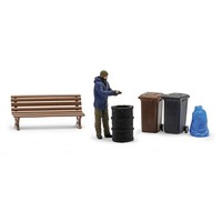 Busch 5434 Feuertonne Mit Figur, H0, Neu 2026