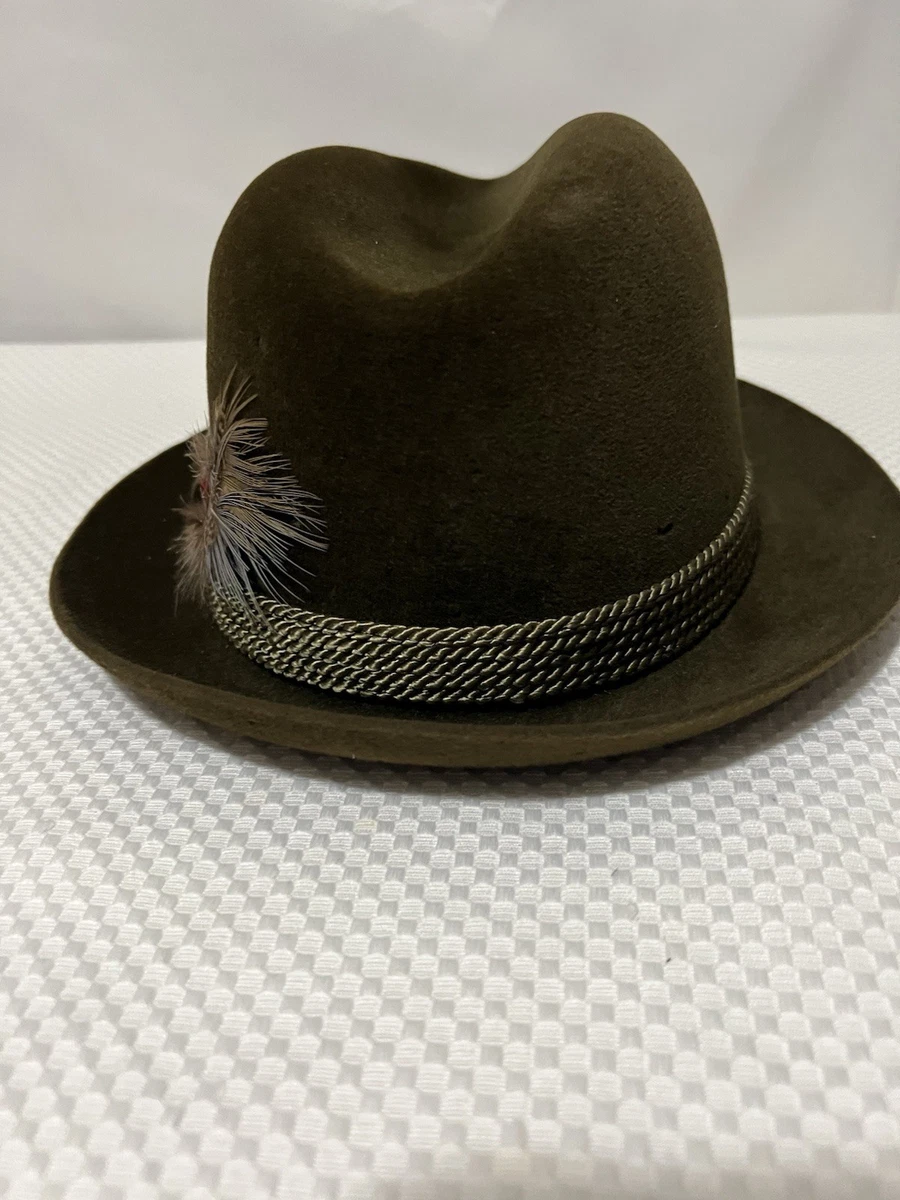 Sombrero Fedora Dobbs Hunter Para Hombre Fieltro Verde Patrón Sólido Forrado, Talla 7