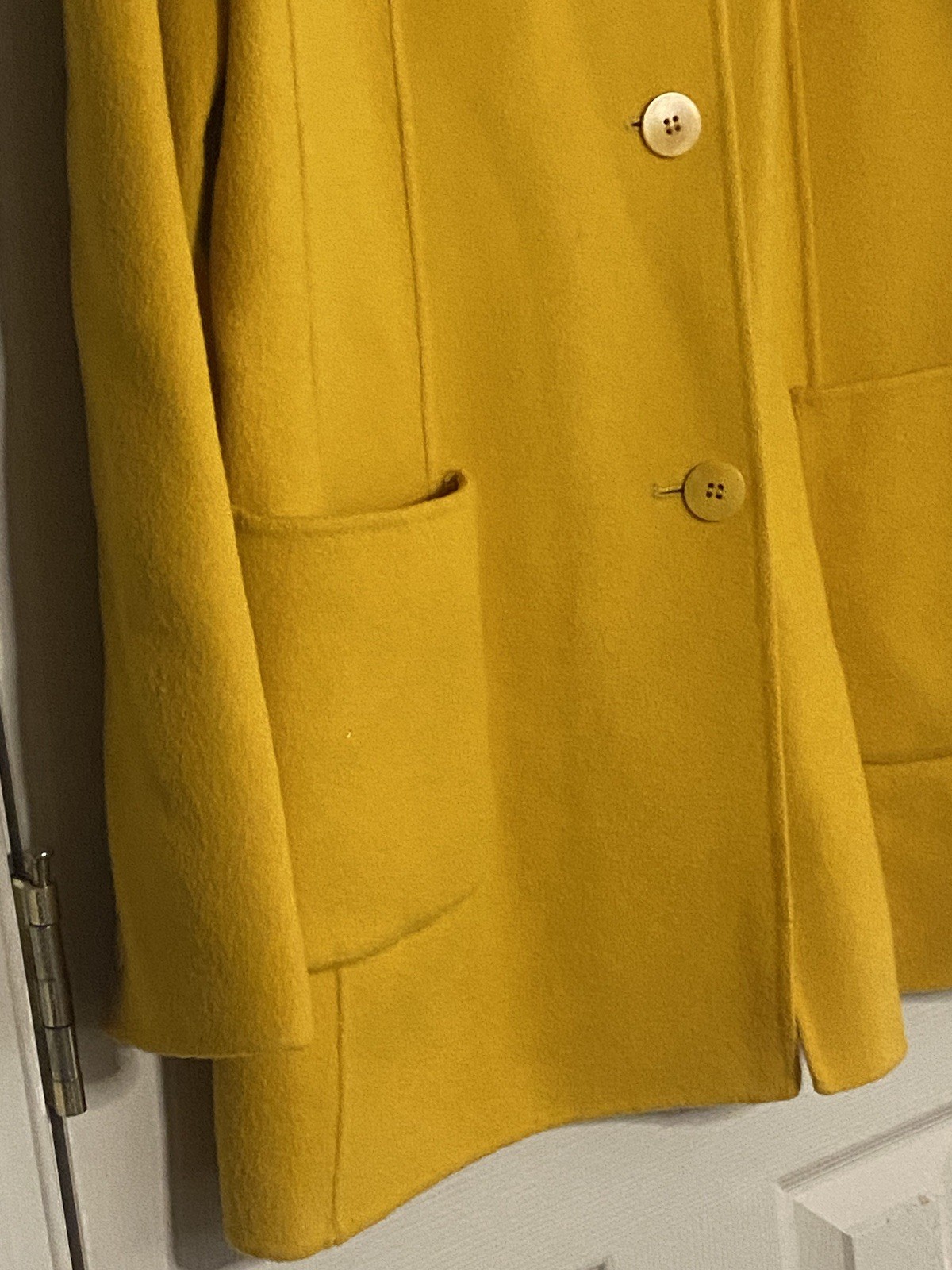 Talbots Button Down Jacket Squash Yellow 90% Wool… - image 3