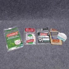 5 Coleman Latern Silk Lite Mantles & 4 String Tie Ties NOS New Old Stock