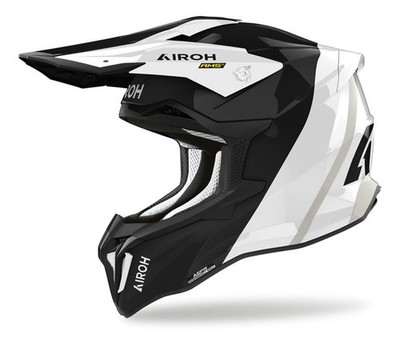 Airoh Strycker Hazard White Gloss MX Offroad Helmet Adult Medium