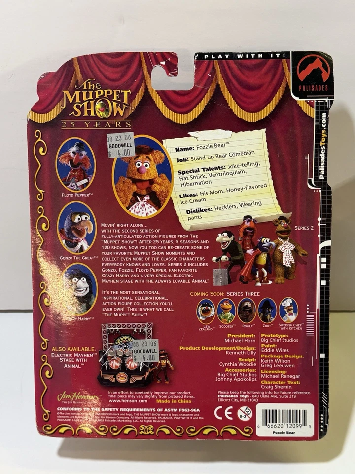 Jim Henson's Muppets Palisades The Muppet Show Fozzie Bear Nuevo en Caja Pollo de Goma Foto 2 de 2