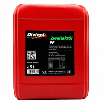 Divinol Zweitaktöl FF | 5 L | 2-Takt Motoröl | API TC | JASO FC | 2T | Raucharm