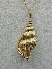 14K Gold Seashell Pendant 3.08g Coastal Fine Jewelry Gift Chain not included