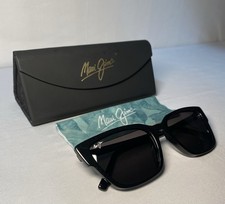 MAUI JIM Kuo POLARIZED Sunglasses 884-02 Black/Neutral Gray Cat Eye Italy
