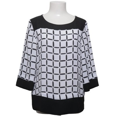 Creation L, Bluse, Größe: 36, Schwarz/Weiß, Polyester, Sonstiges, Damen #C0M