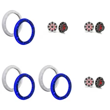 Kicker (3 Pair ) 45KM84L 8" LED Marine Speakers & 51KLSR88 - 8.8-Inch to 8-In...