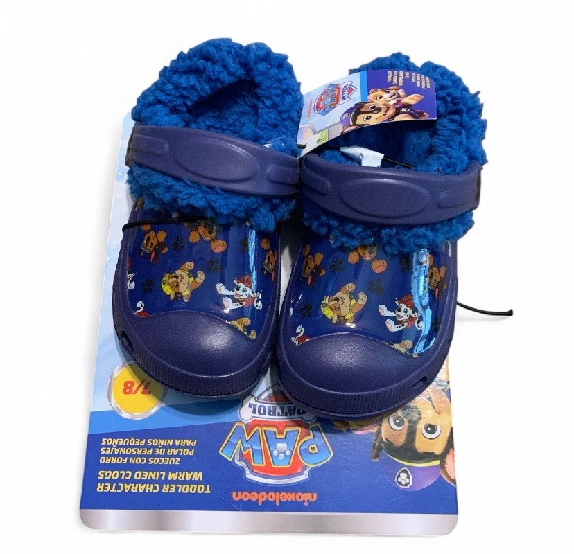 NWT Paw Patrol Toddler Clogs With Removable Fur Liner Size 7/8 (S672) - Image 2 of 4