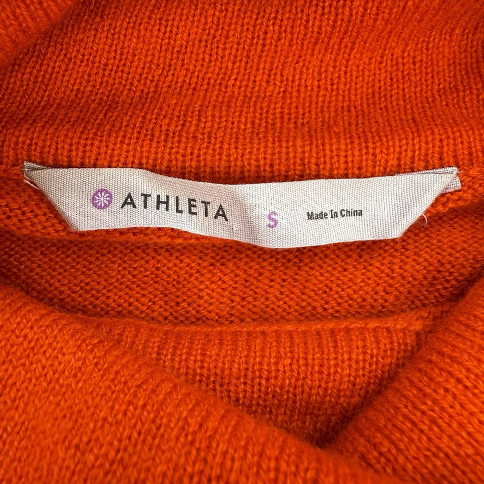 Suéter Athleta Mujer Surrey 100% Cachemira Rojo Cuello Tortuga Camisa Pequeña Foto 4 de 4