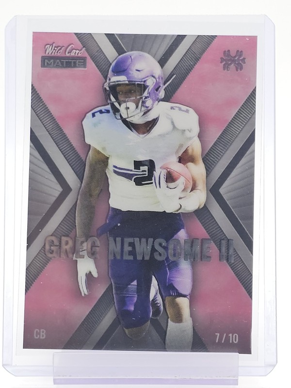 GREG NEWSOME II 2021 WILD CARD MATTE FOOTBALL ROOKIE PINK #MXP-19 /10 Q7183