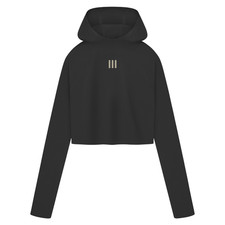 adidas Fear Of God Athletics Crop Pullover Hoodie Womens Black Casual Outerwear