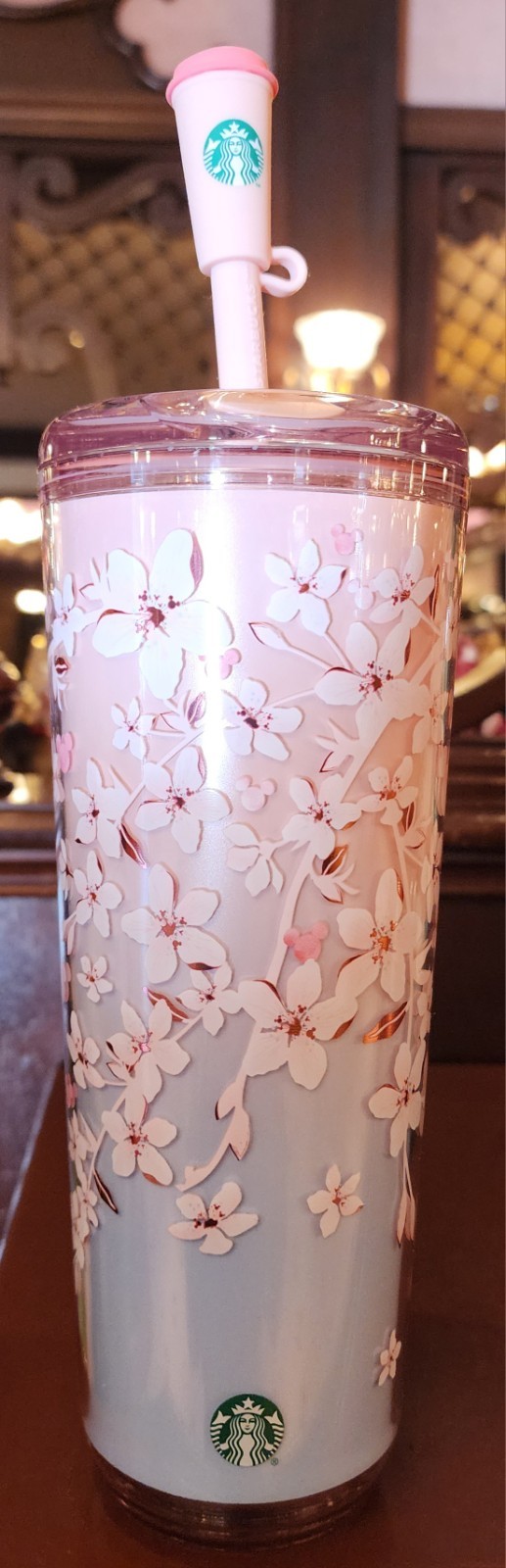 Disney Parks Disneyland Starbucks Cherry Blossom Flowers Tumbler New 2026
