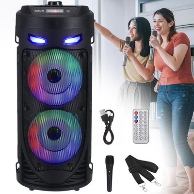 Tragbarer Bluetooth Lautsprecher Partylautsprecher mit Mikrofon, Fernbedienung