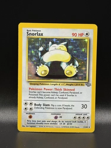 1999 Pokémon Snorlax Holofoil LP Jungle #11 Rare Holo Vintage Unlimited