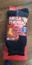 MEGA THERMO HEATED Socks Mens Size 10-13 Warm -25 C Weather 4.7 TOG Rating Black