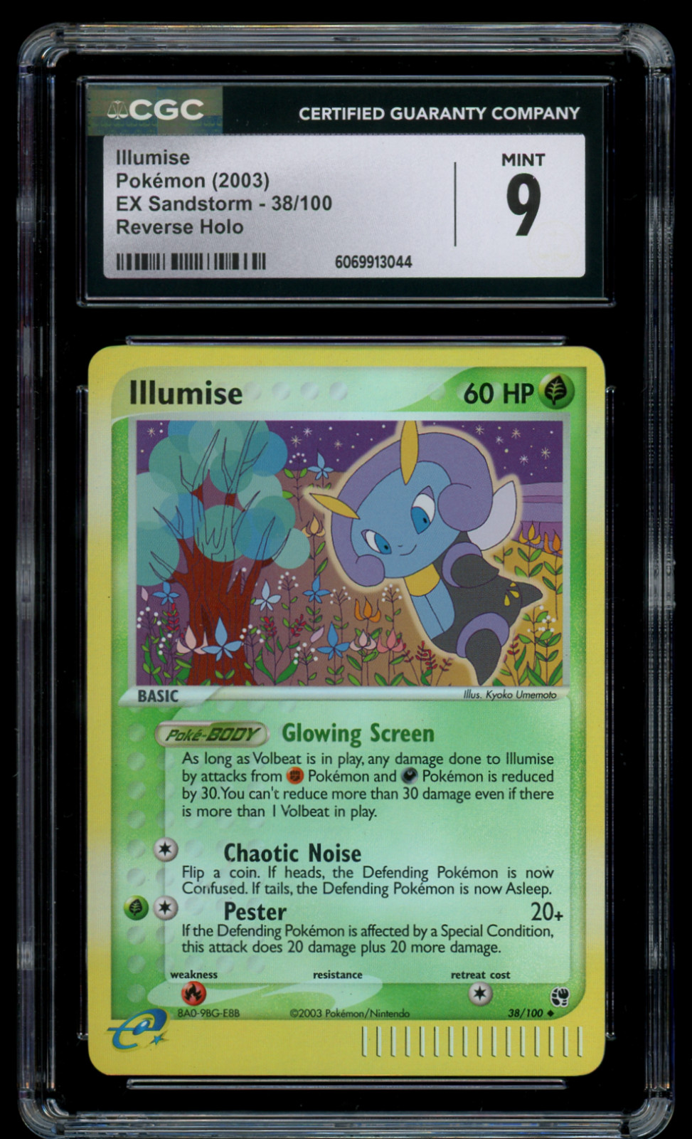 CGC 9 MINT Pokemon Illumise 38/100 EX Sandstorm Reverse Holo