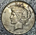 1927S Toned Silver Peace Dollar Uncertified About Uncirculated Plus Condition