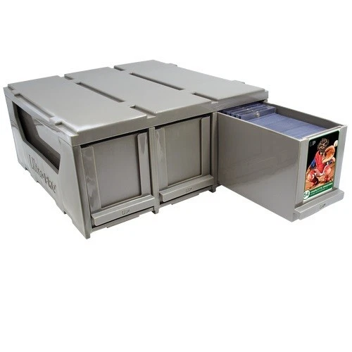 Ultra PRO 3 Drawer Card Storage Box Organiser Bin 1000+ Gray Plastic - Image 2 of 4