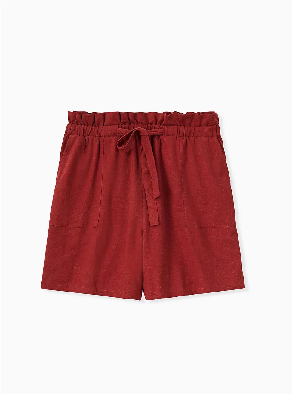 Torrid Drawstring Paperbag Waist Mid Shirt Linen Brick Red Sz 00 M/L 10 #92386
Opens in a new window