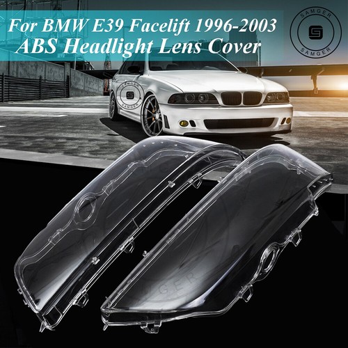 Pair Clear Headlight Lens Cover Shell For 0003 BMW E39 Facelift 528i 530i 761062490481 eBay
