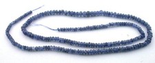46 Carat 2.5 To 4.5mm Graduated Natural Blue Sapphire Gem Bead 16 Inch Strand