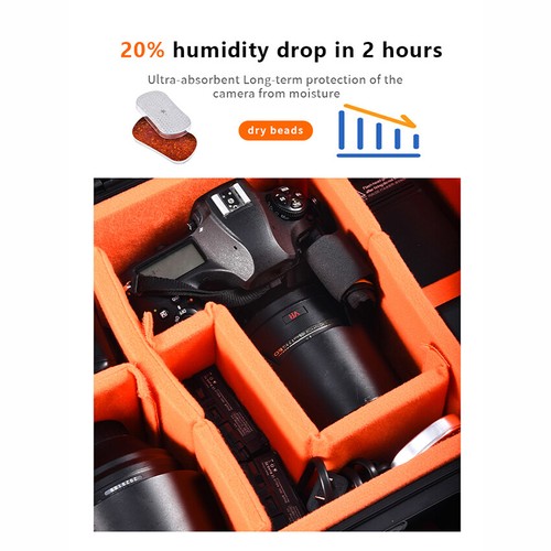 Carrying Storage Box Waterproof Hard Shell Case with DIY Plate for DSLR Camera - Picture 12 of 15