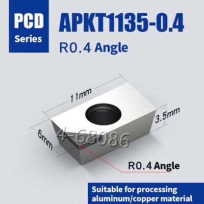 2pcs for Aluminum Apkt113504 PCD Polycrystalline diamond carbide bits Apkt1135