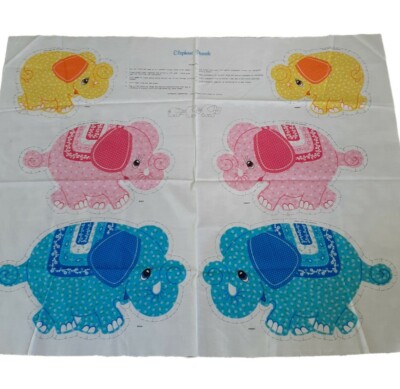  Elephant Parade Plush Kit Fabric Panel Cranston Print Work VIP Print Sewing Sew