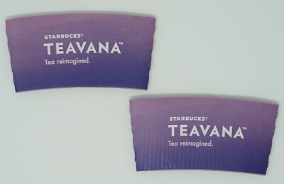 2x Starbucks Sleeve Teavana lila Kaffeebecher Coffee To Go Bechermanschette 