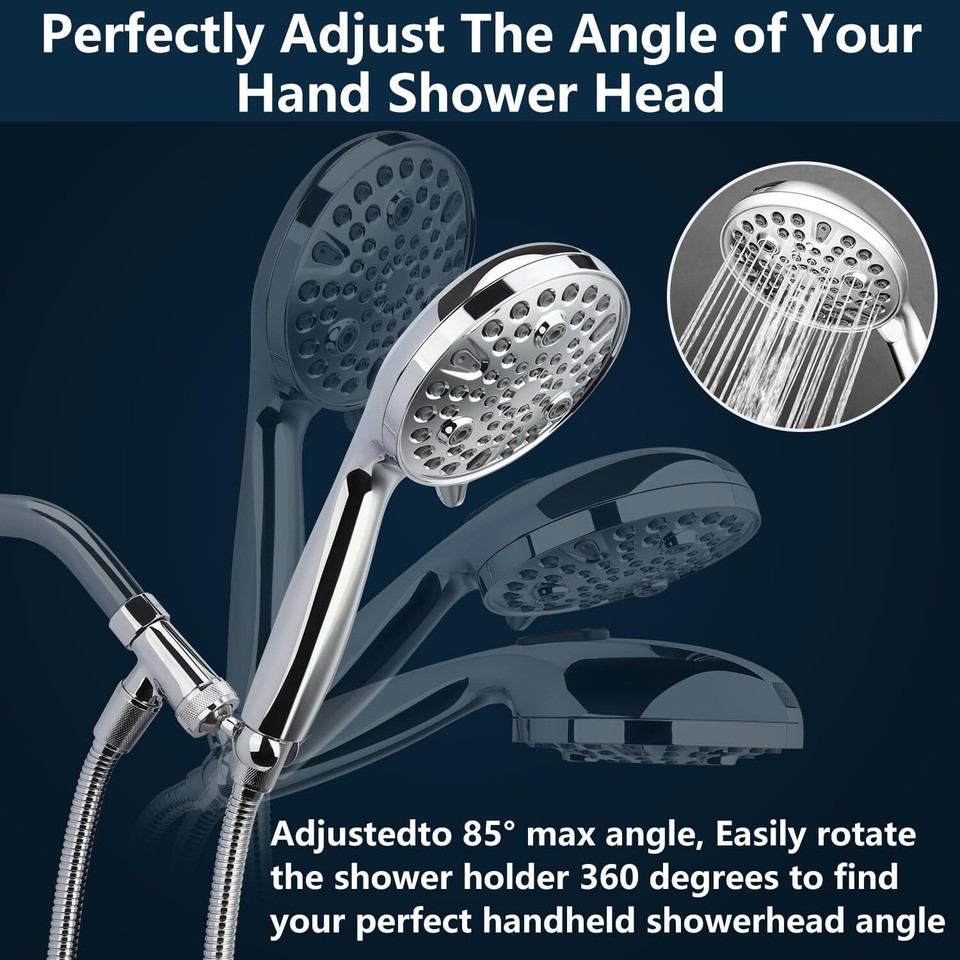 Shower Head Handheld with All Metal Showerhead Holder,High Pressure
