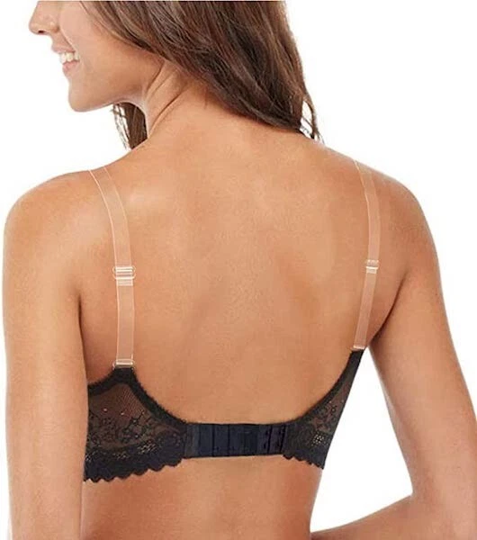 2 Pair Transparent Clear BRA STRAPS Non-Slip Adjustable Bra Soft