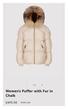 Arctic Army Puffer Jacket Size S, Chalk Rrp £695