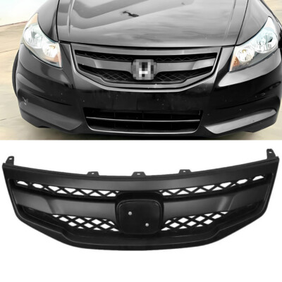 For 2011-12 Honda Accord 4DR Sedan JDM Sport Front Bumper Mesh Grill Matta Black