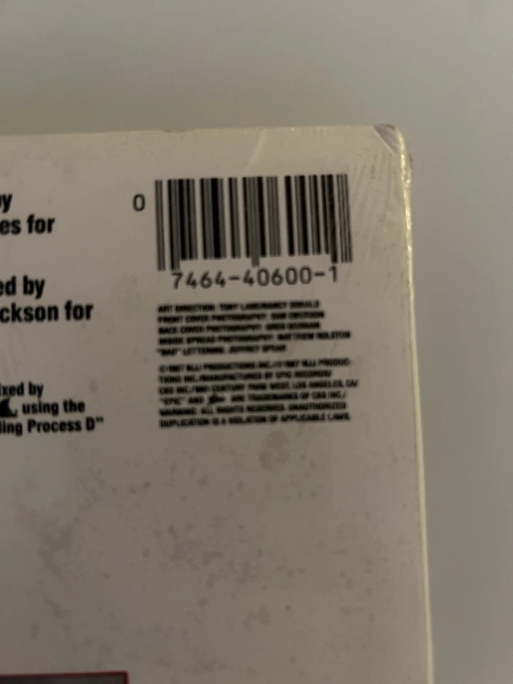 Michael Jackson  Bad Factory Sealed LP 1987 1st Press with Hype Label EPIC 40600 - Image 4 of 4